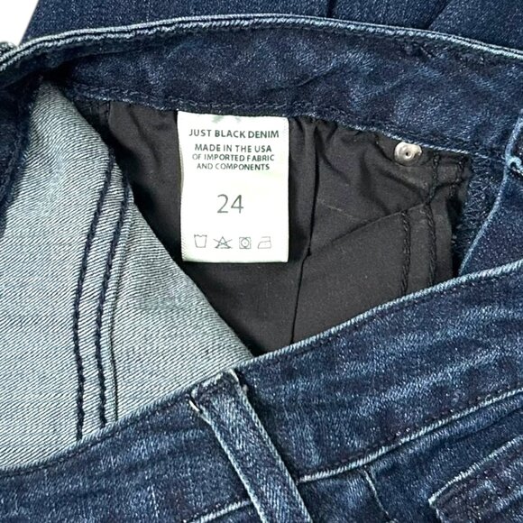 Just Black Flare Bootcut Highrise Dark Wash Women's Denim Jeans Sz 24 Frayed Hem - Picture 6 of 7